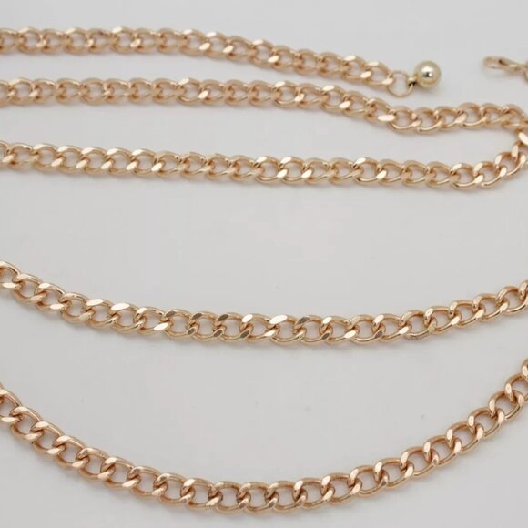 Women Gold Metal Chain Link Fashion Streetwear Belt Side Strand Plus Size XL XXL main image 13